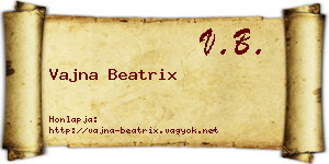 Vajna Beatrix névjegykártya